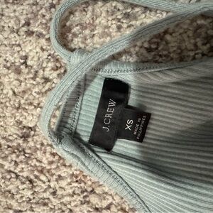 J. Crew Ribbed Tank in Soft Gray/ green